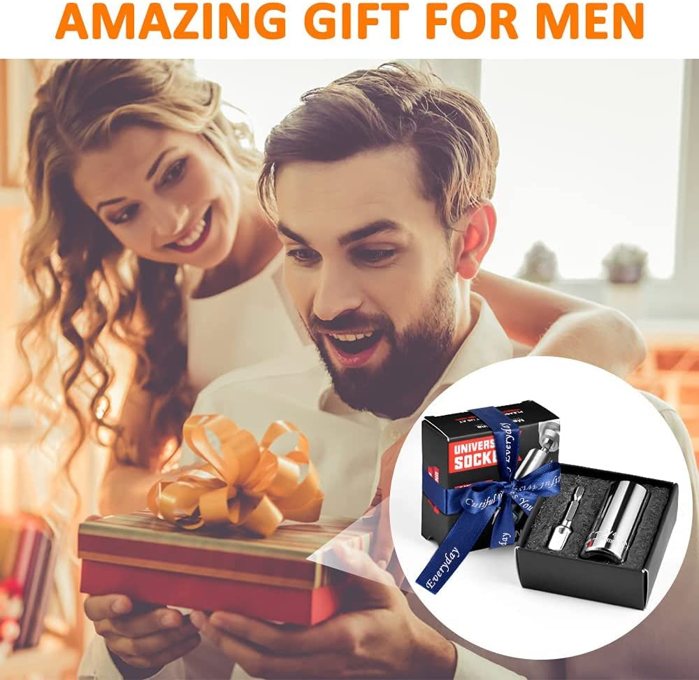 Gifts for Men Stocking Stuffers for Men Dad Christmas Gifts Universal Socket Tools Sets, Gifts for Dad Mens Him Husband, Multitools 7-19Mm Birthday Gifts from Daughter Son Wife Kids